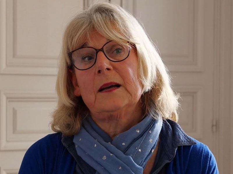 Capture vidéo de l'interview de Marie, femme atteinte d'un lymphome. 
